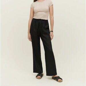 Reformation Olina Linen Pant in Black M